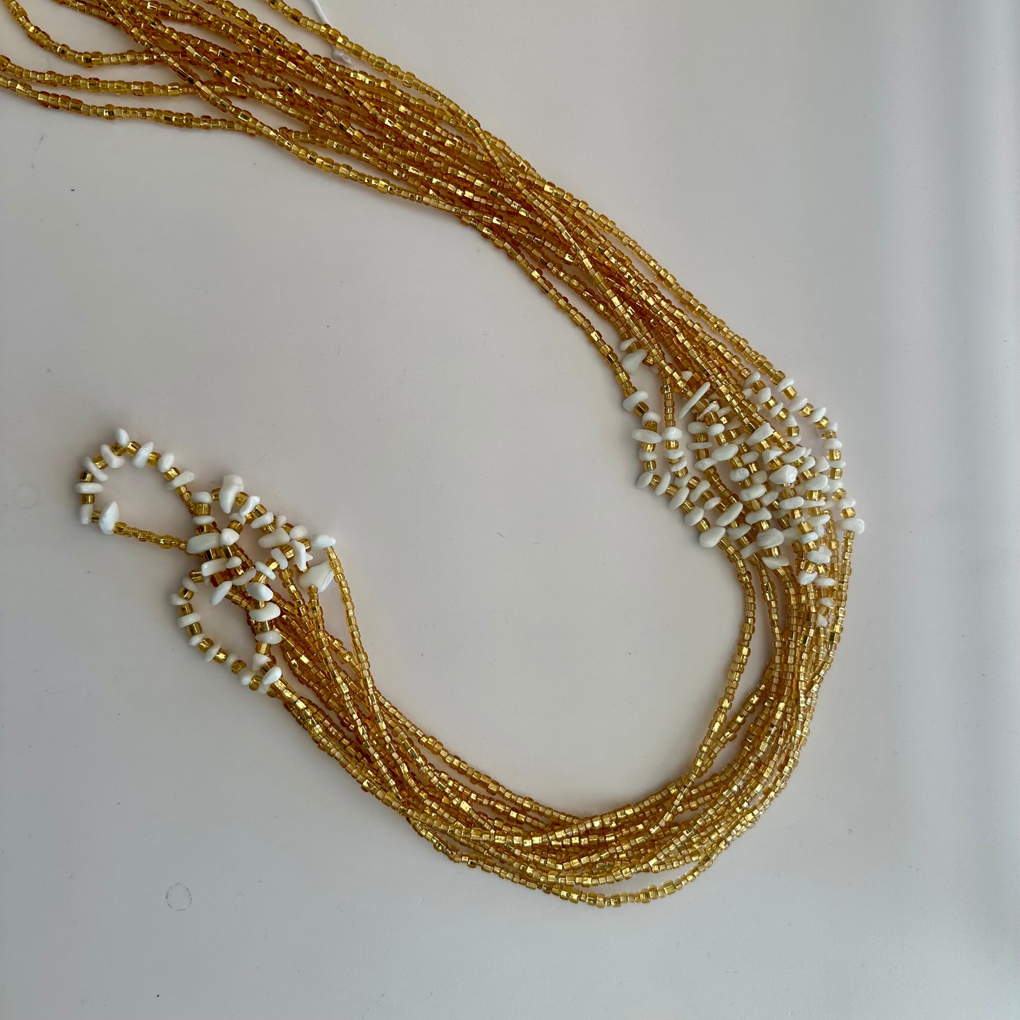 Barghawata – White Stone Tie-on Waistbead