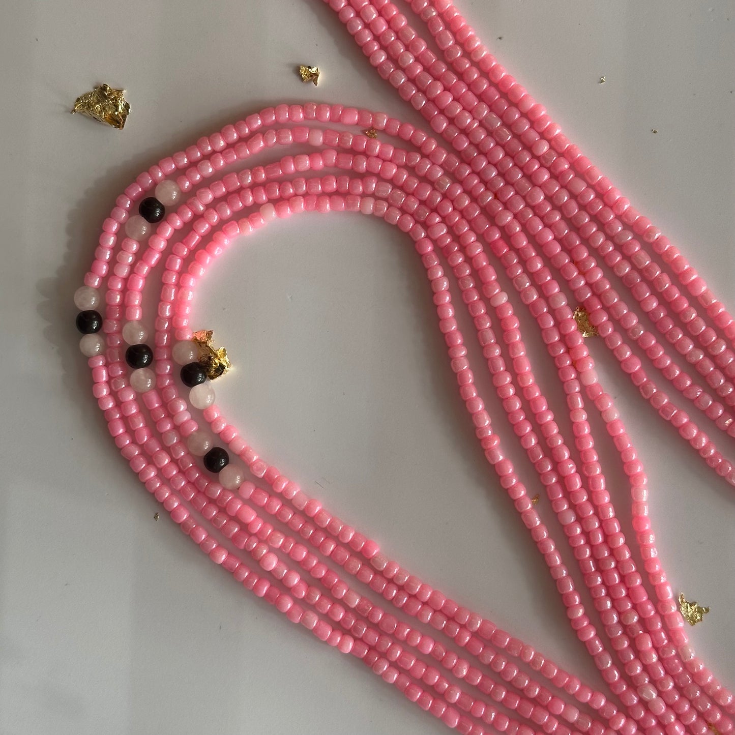 Serer – Light Pink Waist Beads with Rose Quartz
