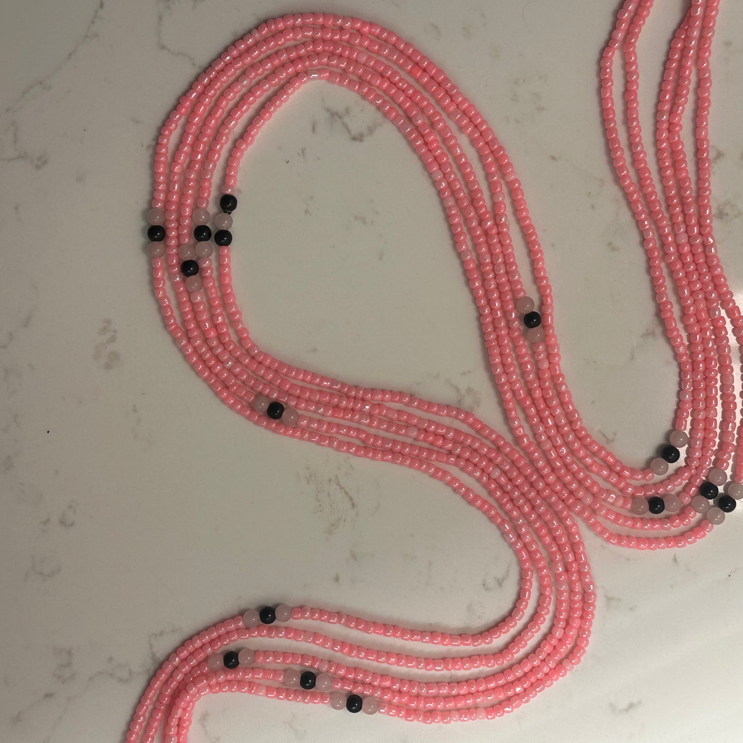 Serer – Light Pink Waist Beads with Rose Quartz