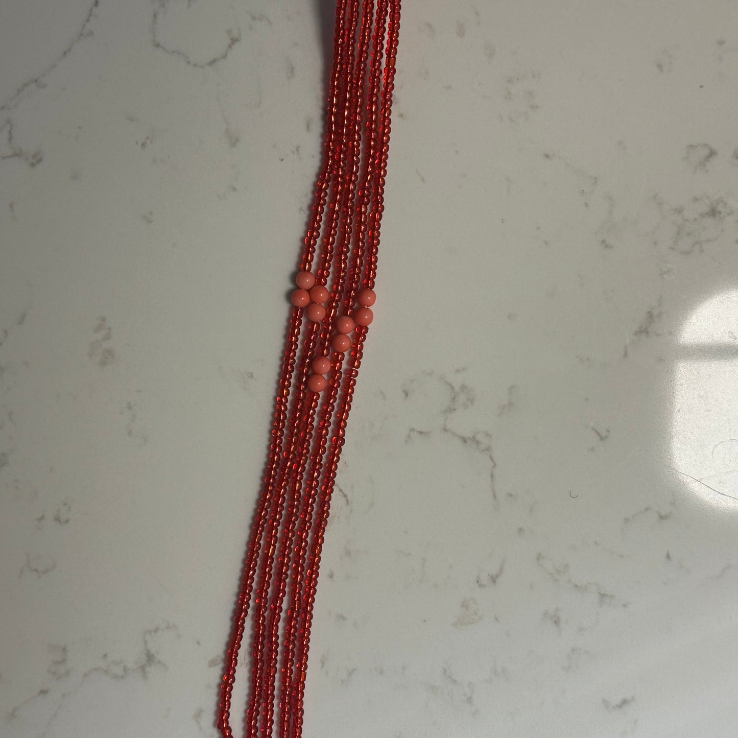 Tiv – Red Waist Beads with Coral