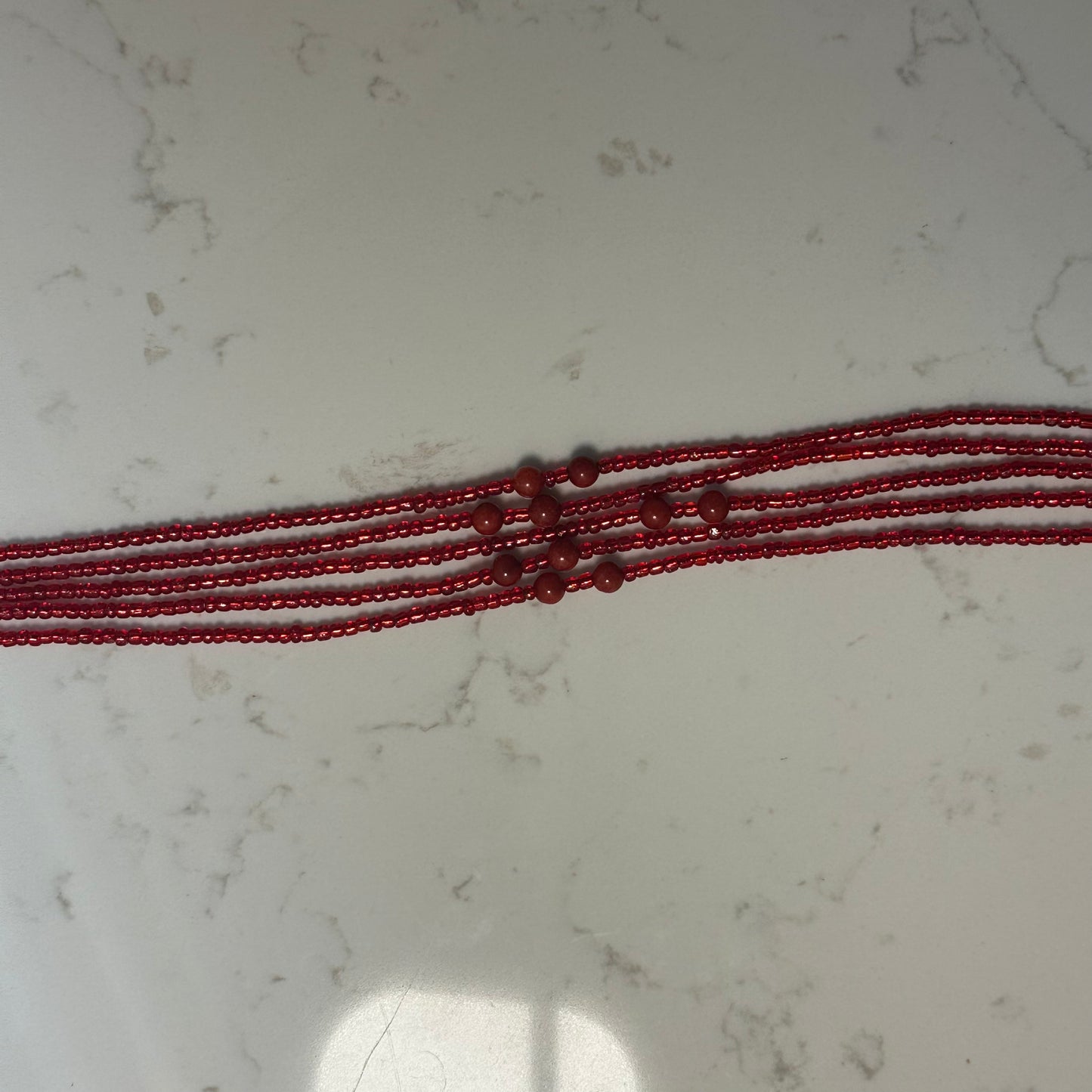Songhai – Red Tie-on Waistbeads with Carnelian