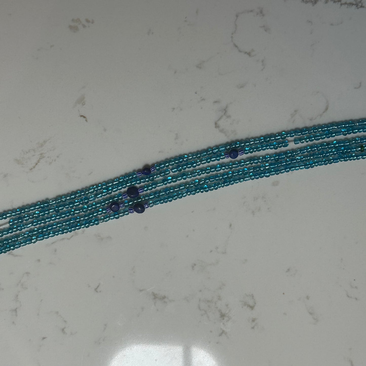 Ngbaka – Light Blue Tie-on Waistbeads with Lapis