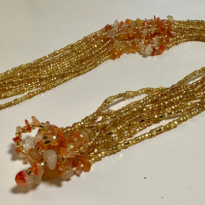 Mamprusi – Watermelon Quartz Tie-on Waistbead