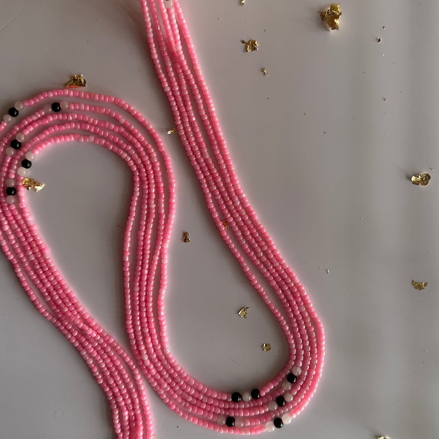 Serer – Light Pink Waist Beads with Rose Quartz