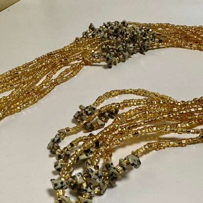 Zenaga – Spotted Stone Tie-on Waistbead