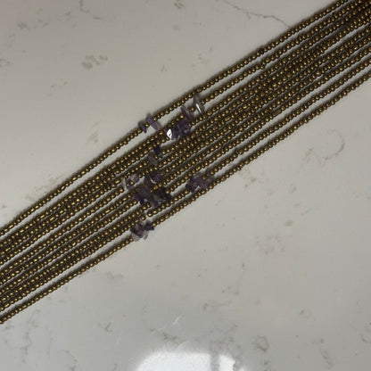 Zenata – Gold Tie-on Waistbeads  with Amethyst