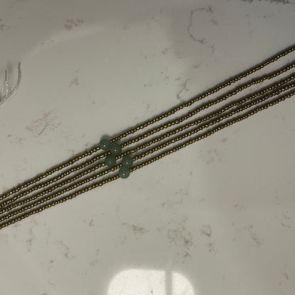 Shawia – Gold Tie-on Waist Beads with Jade
