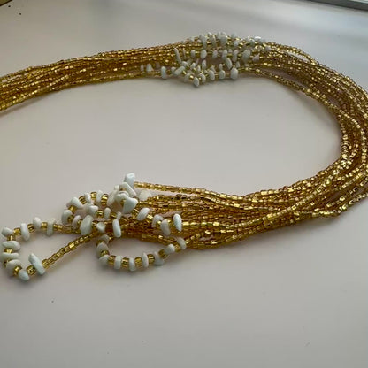 Barghawata – White Stone Tie-on Waistbead