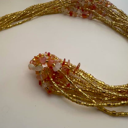 Mamprusi – Watermelon Quartz Tie-on Waistbead