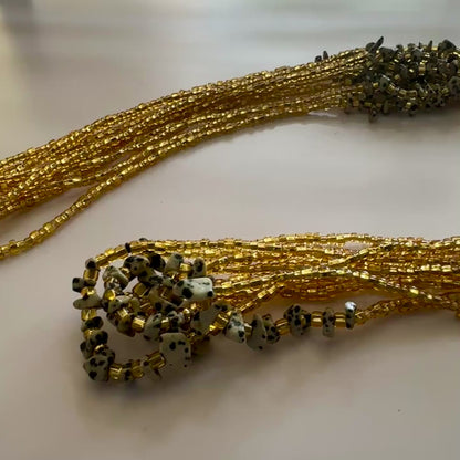 Zenaga – Spotted Stone Tie-on Waistbead